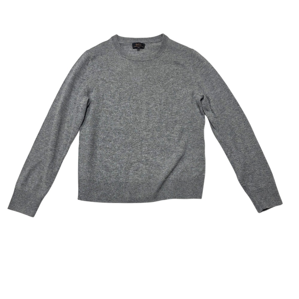 Quince Mongolian Cashmere Crewneck Sweater Women Medium Gray Soft Luxury Warm